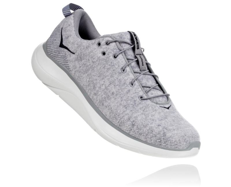 Hoka One One Hupana Flow Wool - Tenis Caminhada Homem Cinzentas Escuro | PT-QFiNRW1